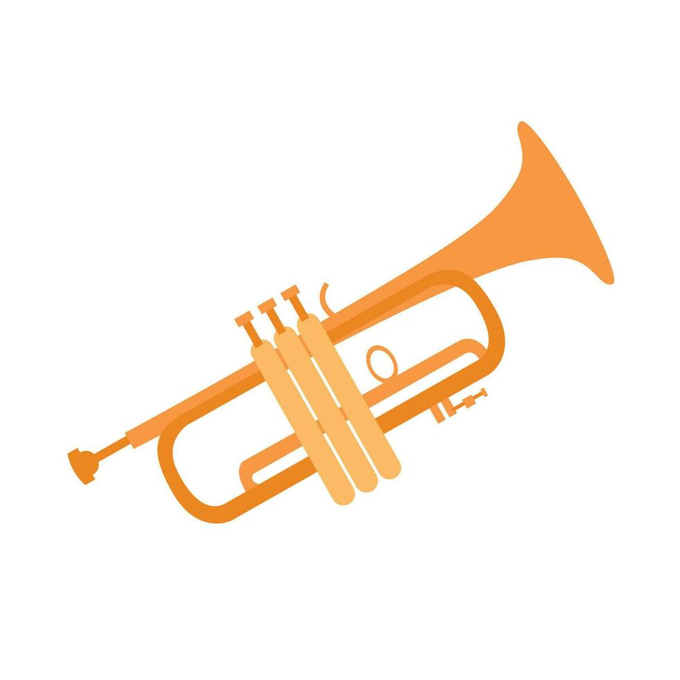 Vector gold trumpet icon cartoon of gold trumpet vector icon for web design isolated on white background
