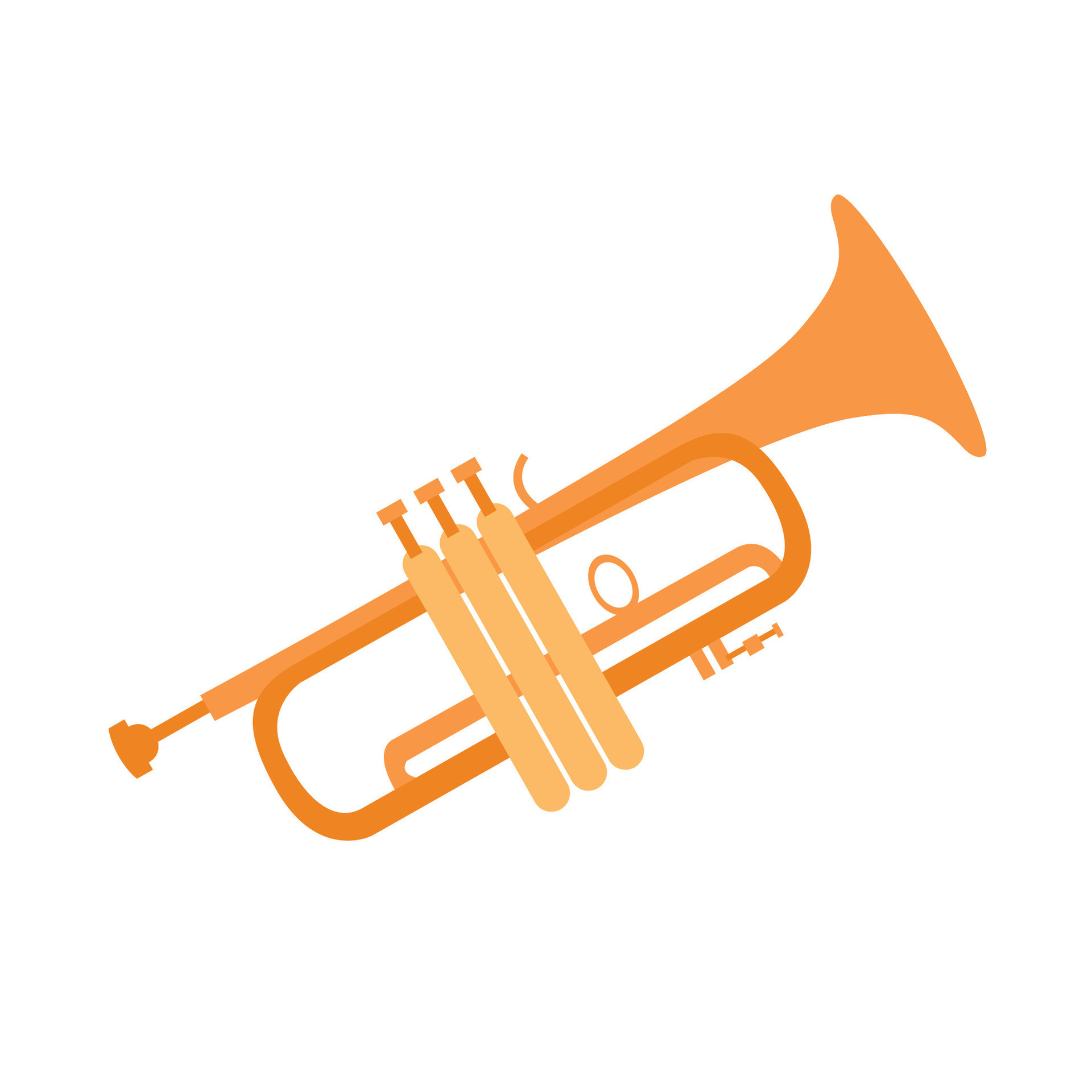 Vector gold trumpet icon cartoon of gold trumpet vector icon for web