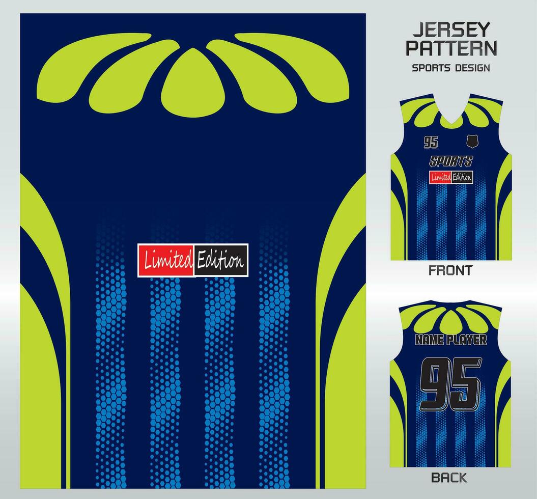Pattern vector sports shirt background image.green lime blue lotus leaf pattern design, illustration, textile background for sports t-shirt, football jersey shirt