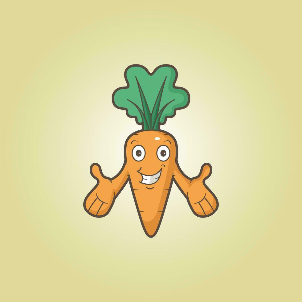 a cute and unique carrot mascot vector