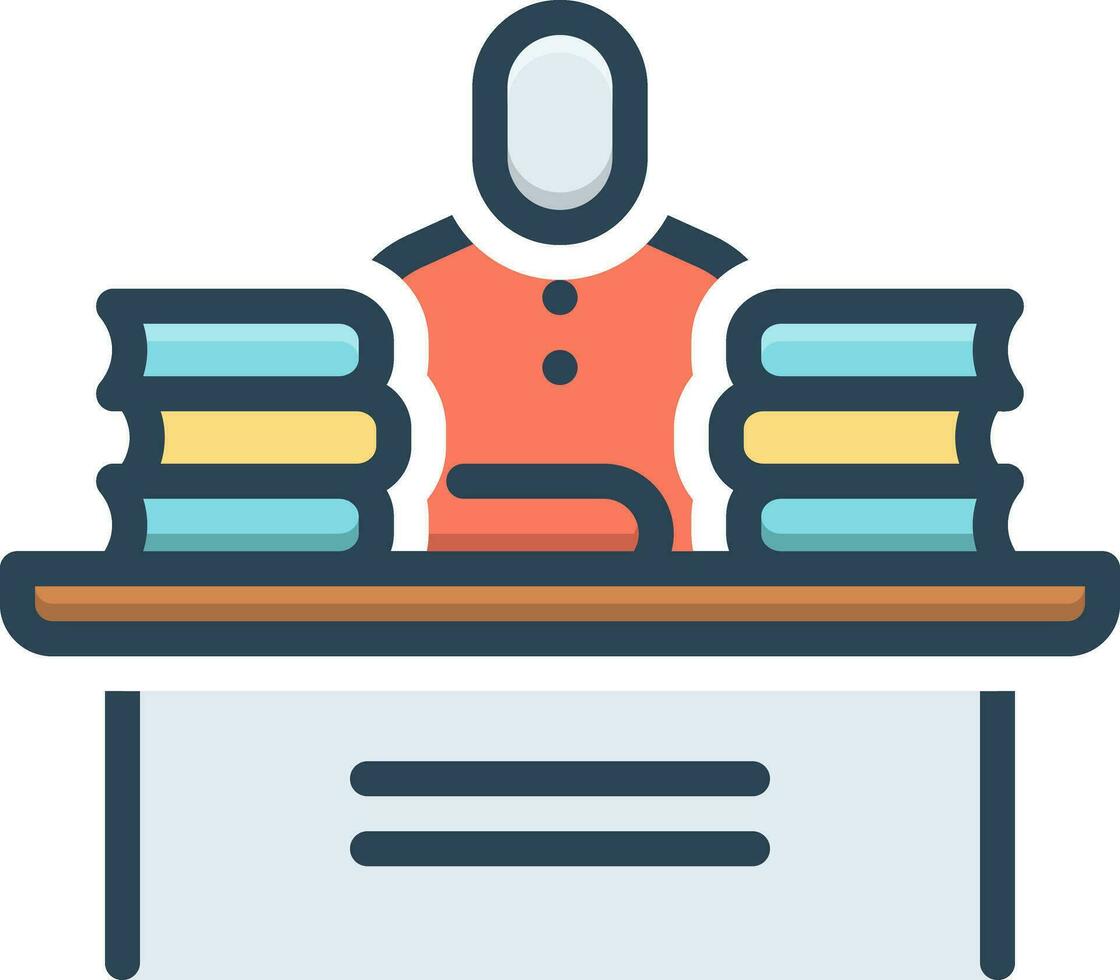 color icon for librarian vector