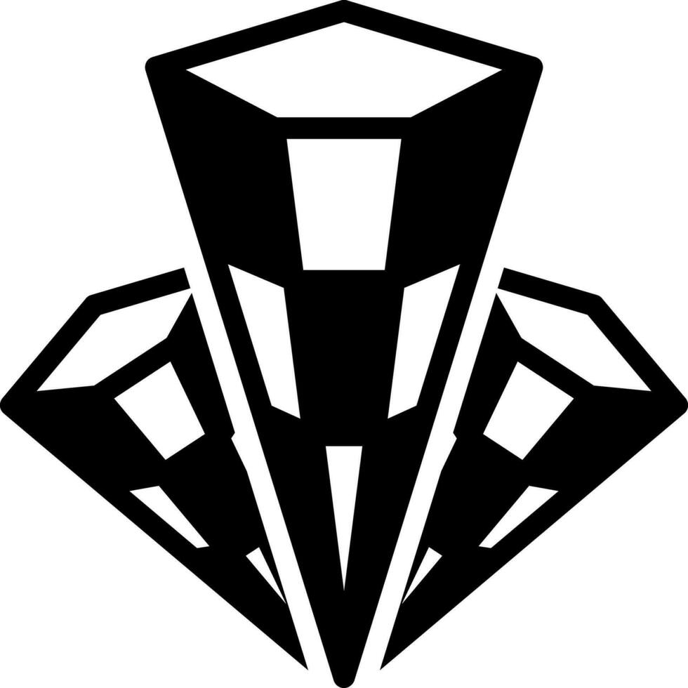 solid icon for crystal vector