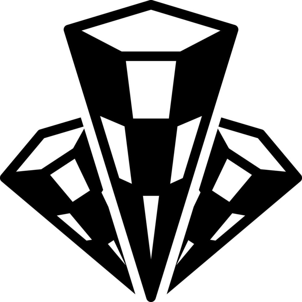 solid icon for crystal vector
