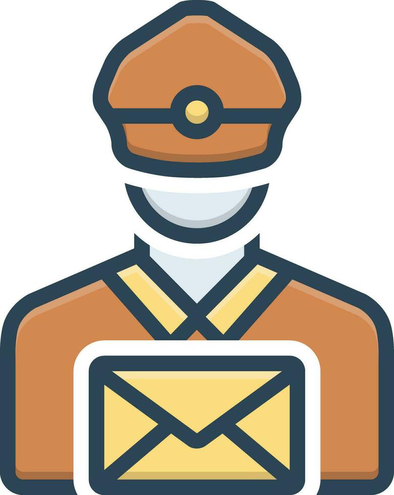 color icon for mailman vector
