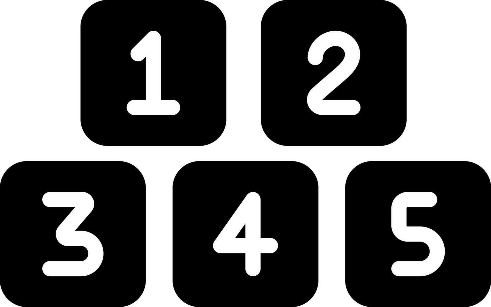 solid icon for number vector