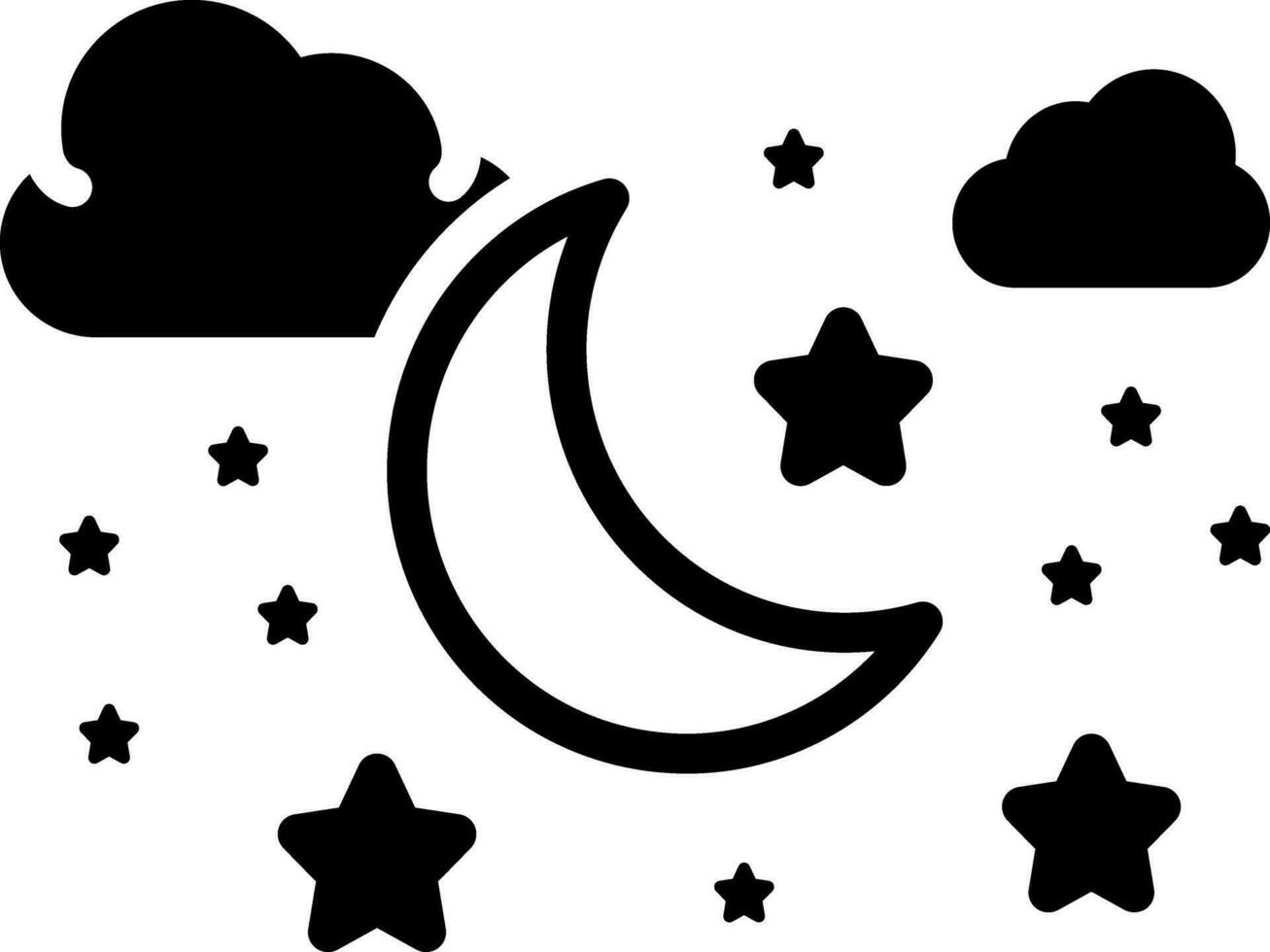 solid icon for nights vector