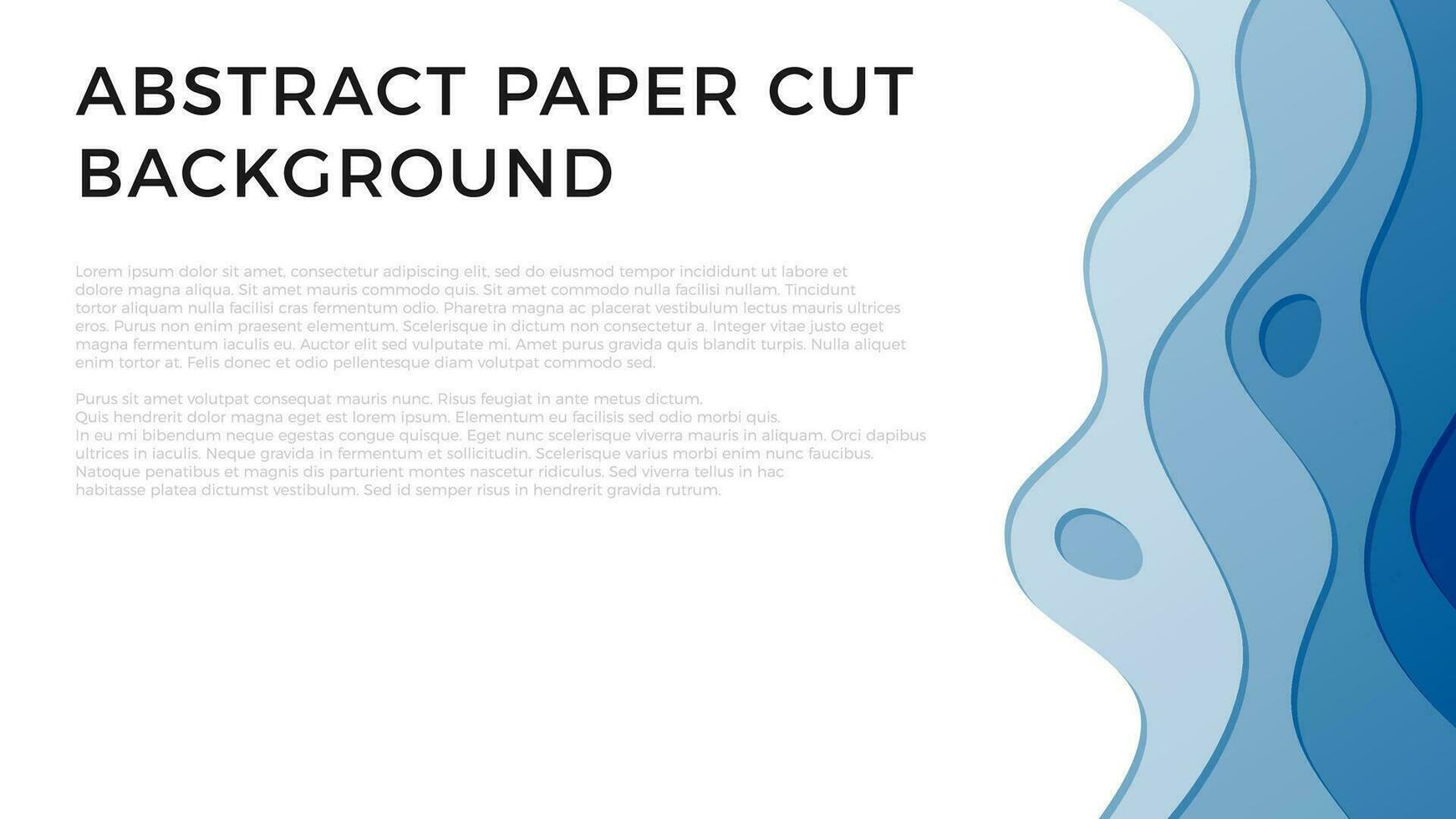 Abstract Wave Blue Paper Cut vector