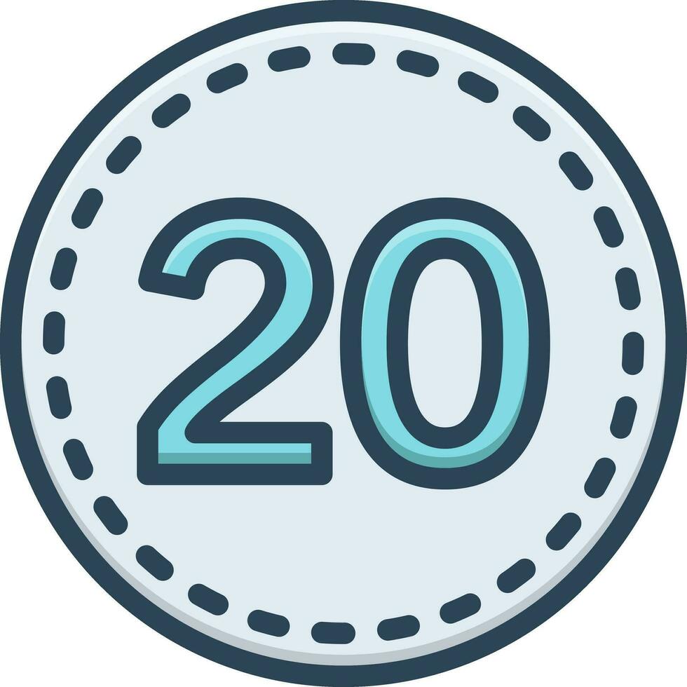 color icon for twenty vector