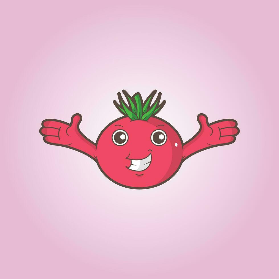 Cute and unique tomato mascot vector