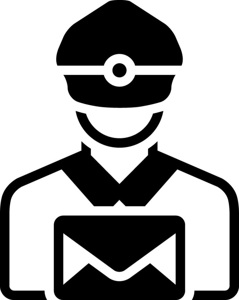 solid icon for mailman vector