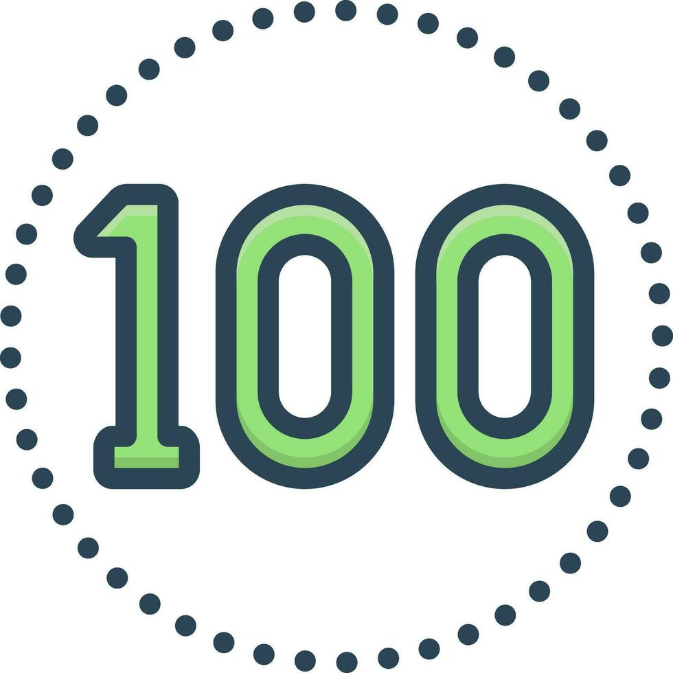 color icon for hundred vector
