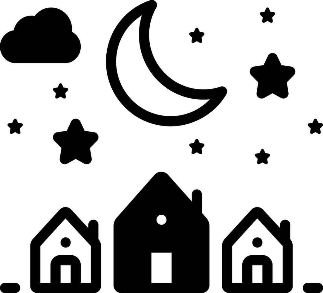 solid icon for nights vector