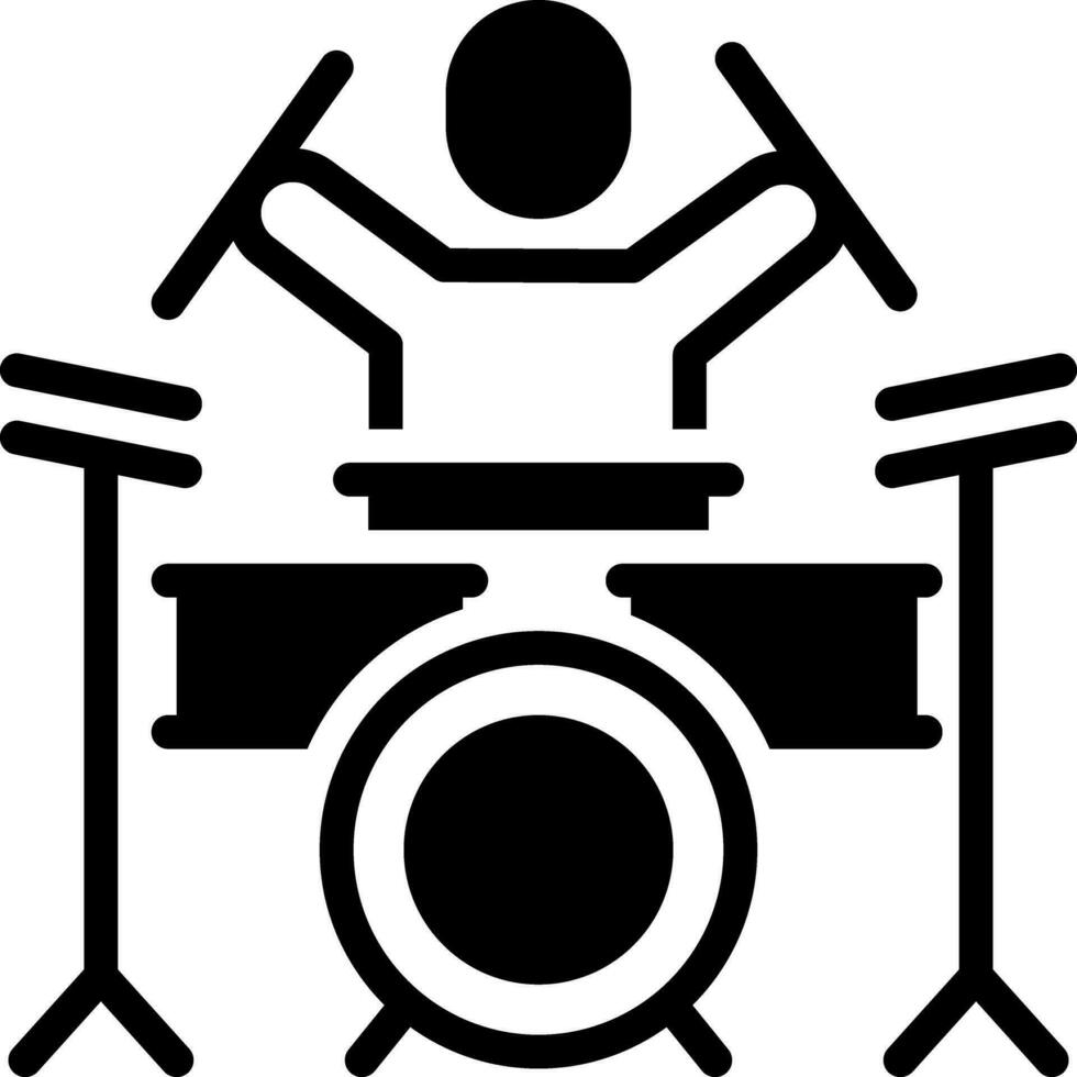 sólido icono para tambores vector