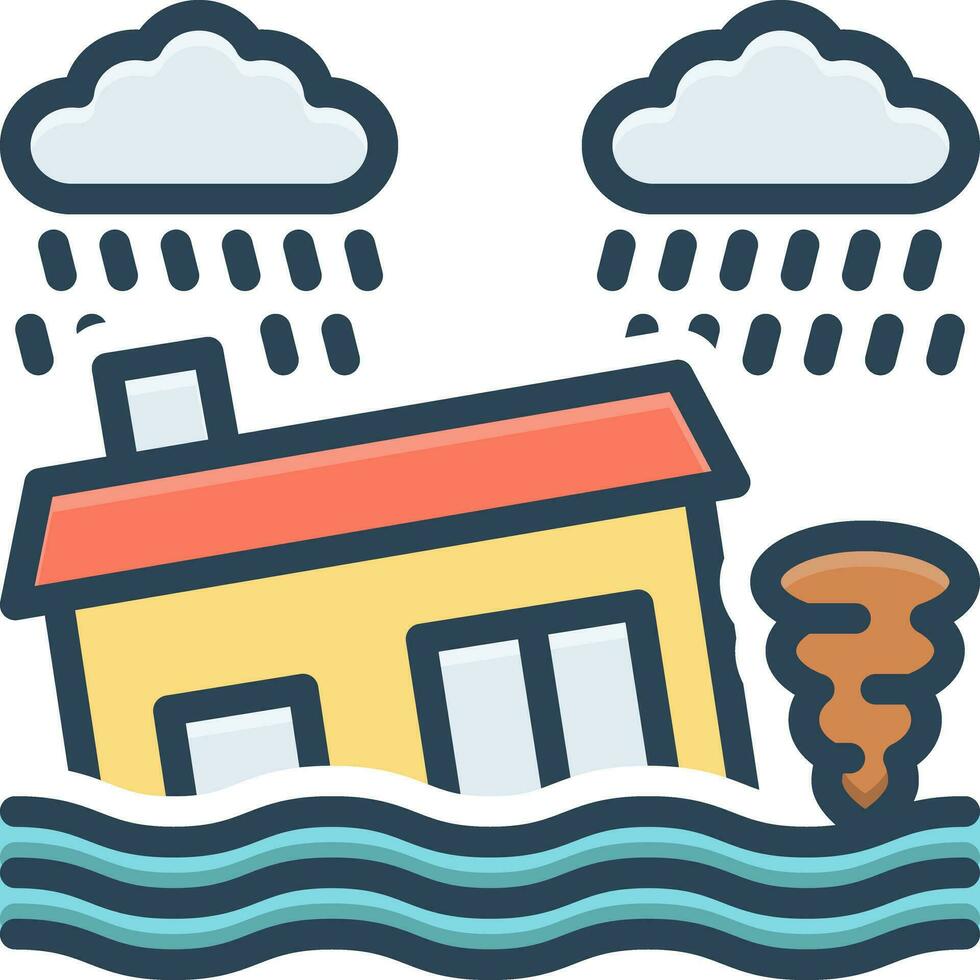 color icon for disaster vector