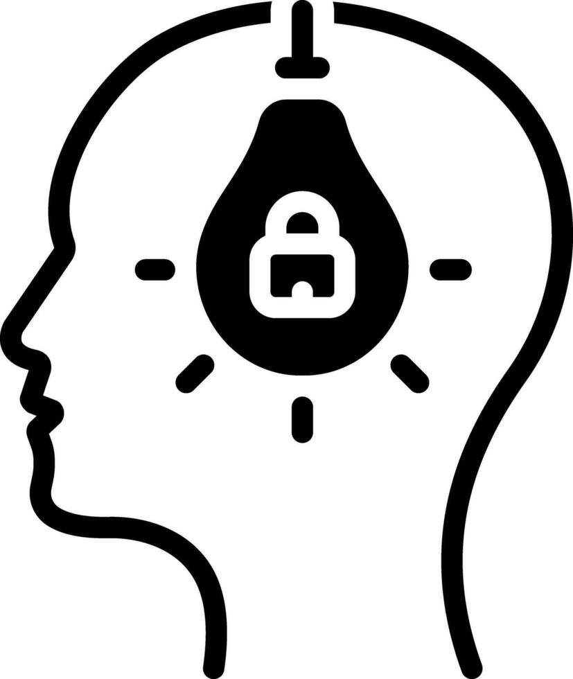 solid icon for intellectual vector