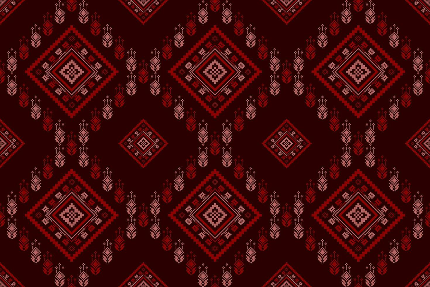 rojo tradicional étnico modelo cachemir flor ikat antecedentes resumen azteca africano indonesio indio sin costura modelo para tela impresión paño vestir alfombra cortinas y pareo de malasia vector