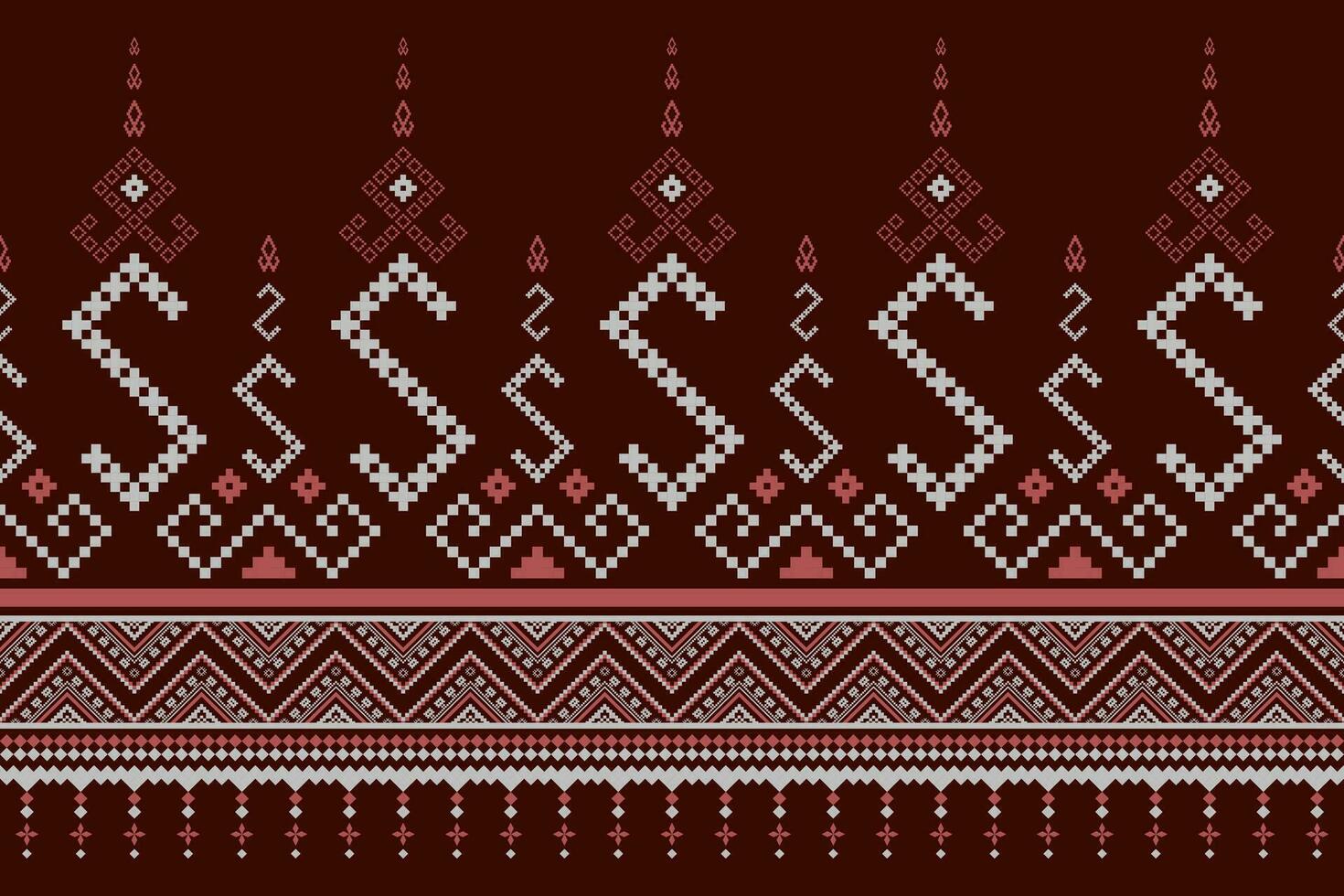 rojo cruzar puntada vistoso geométrico tradicional étnico modelo ikat sin costura modelo resumen diseño para tela impresión paño vestir alfombra cortinas y pareo de malasia azteca africano indio indonesio vector