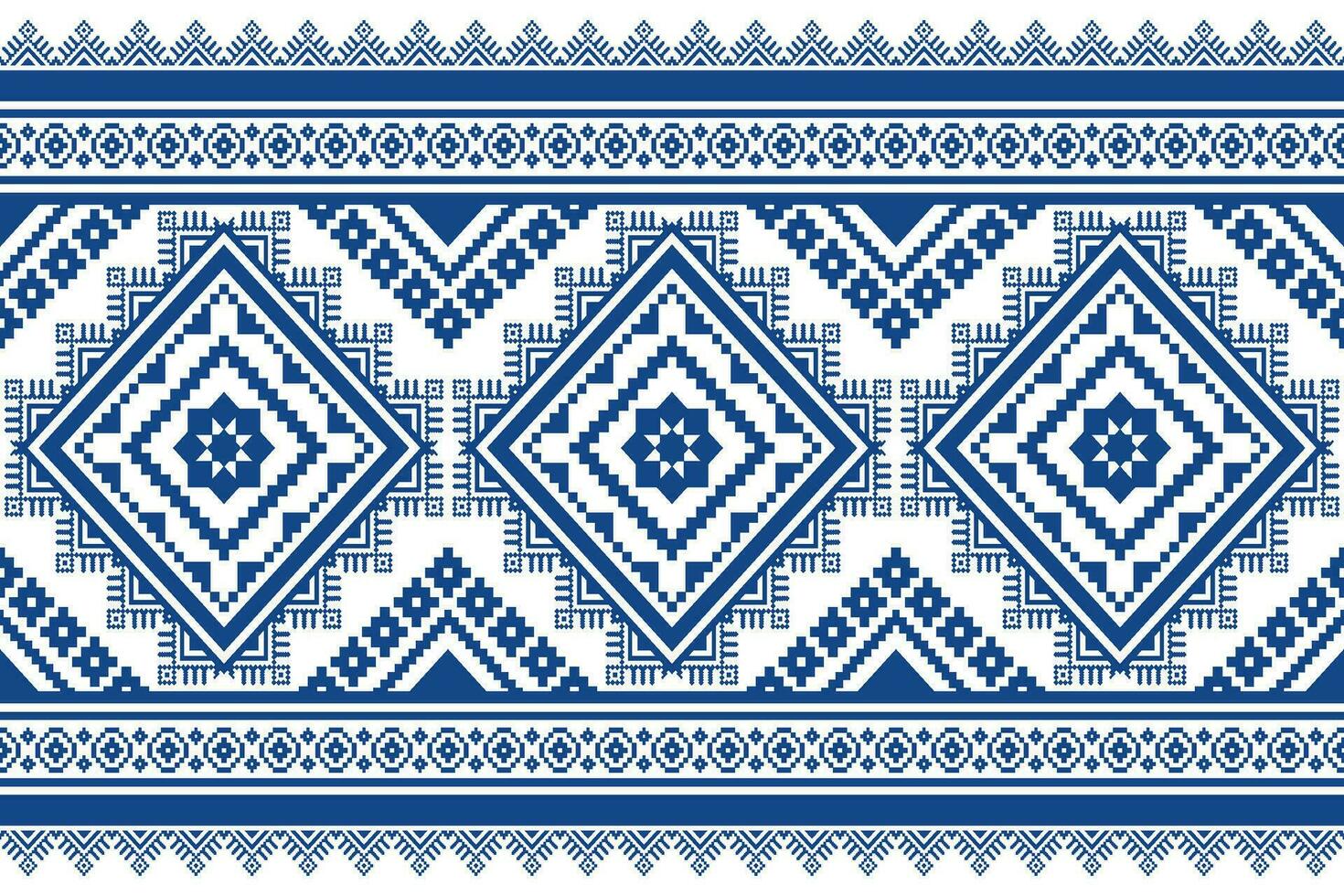 índigo Armada azul geométrico tradicional étnico modelo ikat sin costura modelo frontera resumen diseño para tela impresión paño vestir alfombra cortinas y pareo de malasia azteca africano indio indonesio vector