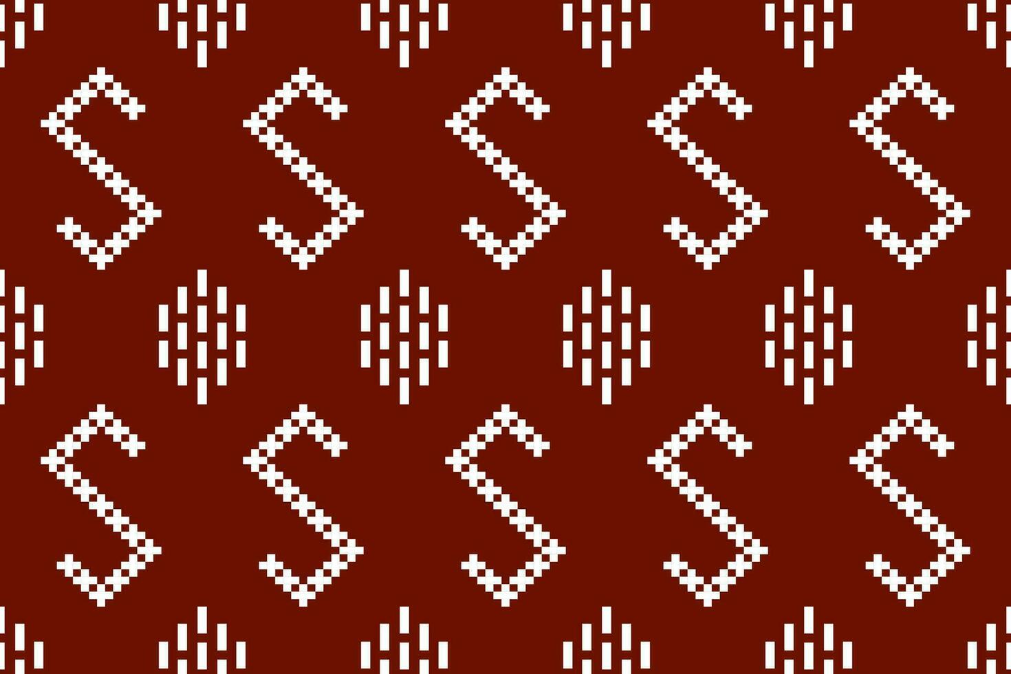 Red Cross stitch colorful geometric traditional ethnic pattern Ikat seamless pattern abstract design for fabric print cloth dress carpet curtains and sarong Aztec African Indian Indonesian vector