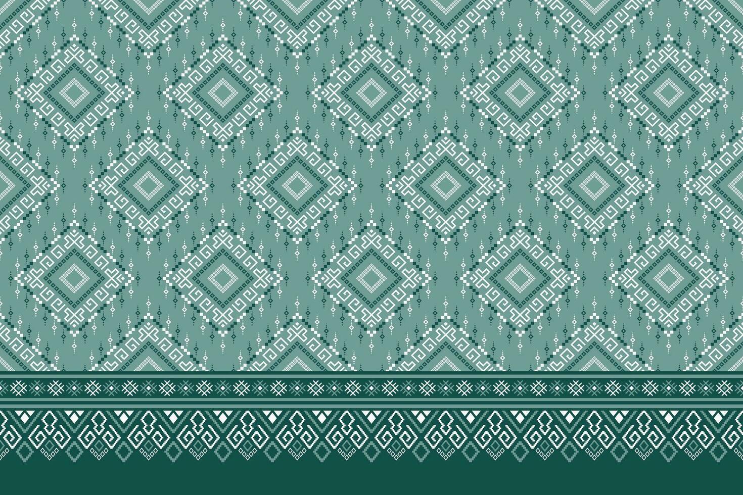 verde cruzar puntada vistoso geométrico tradicional étnico modelo ikat sin costura modelo frontera resumen diseño para tela impresión paño vestir alfombra cortinas y pareo de malasia azteca africano indio indonesio vector