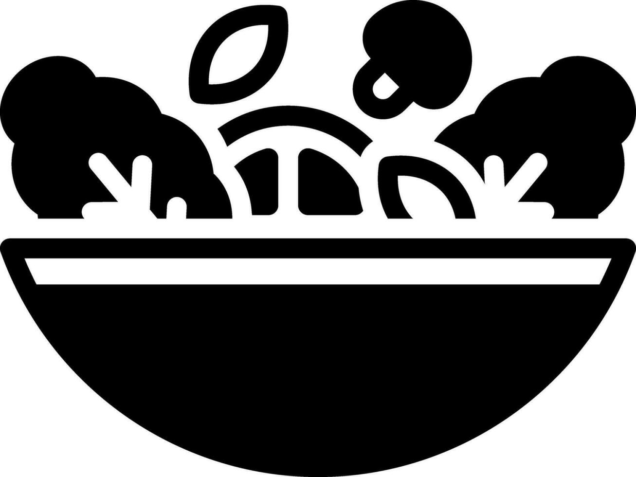 solid icon for salad vector