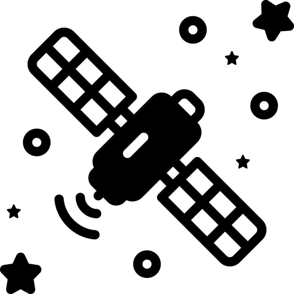 solid icon for satellite vector