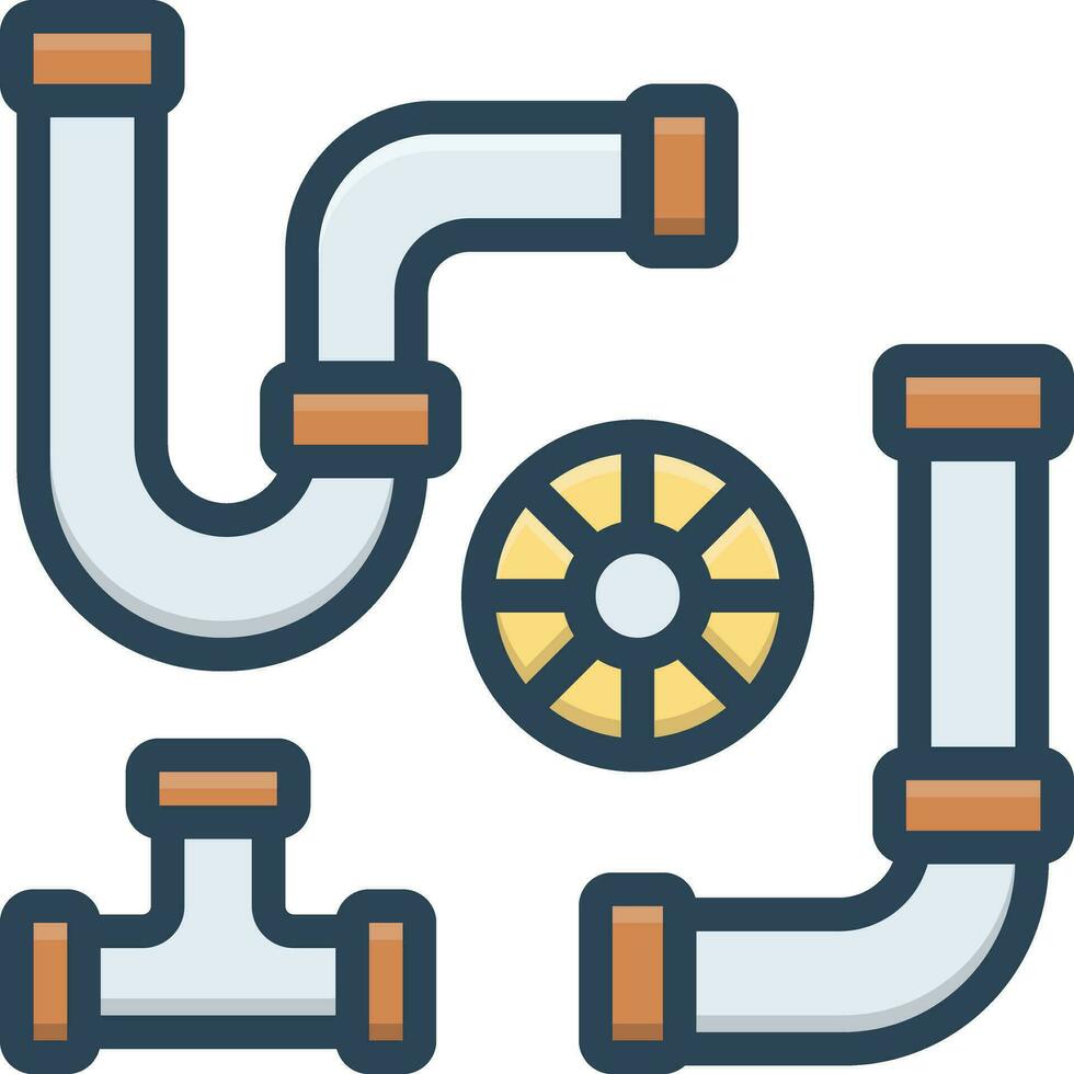 color icon for pipes vector