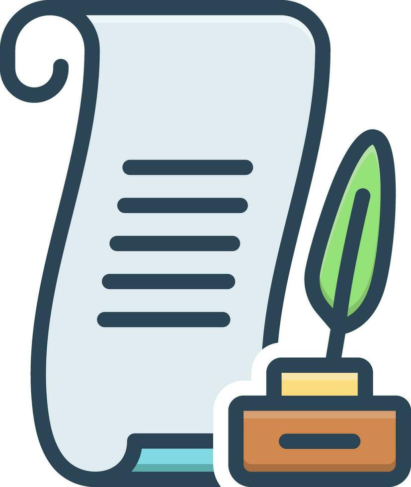 color icon for poem vector