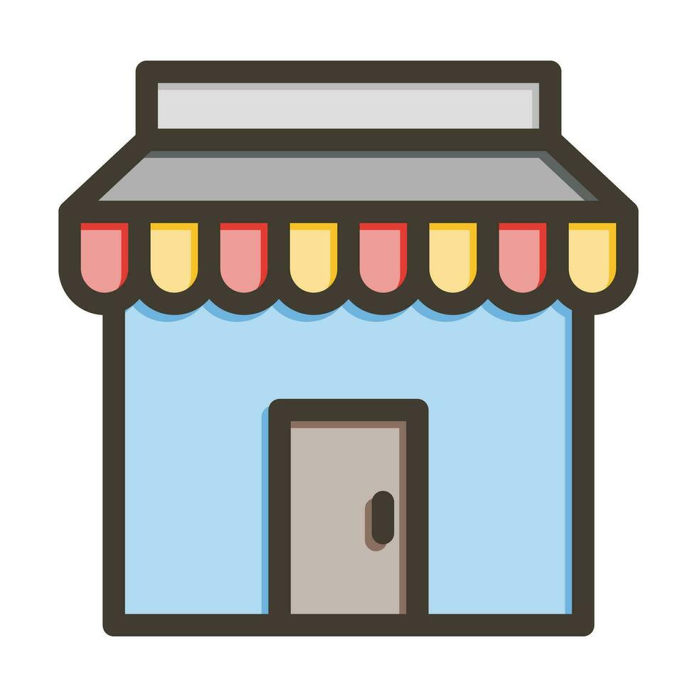 Grocery Store Vector Thick Line Filled Colors Icon For Personal And Commercial Use.