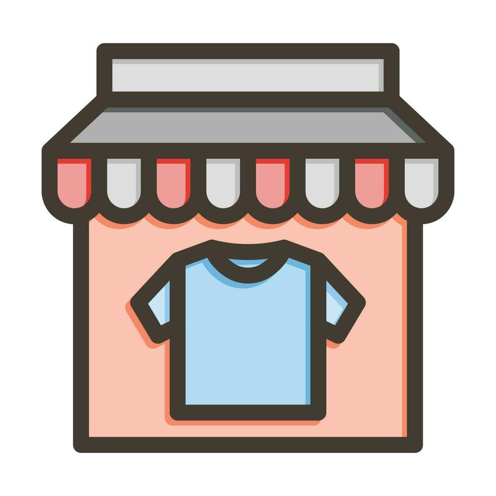 Clothes Shop Vector Thick Line Filled Colors Icon For Personal And Commercial Use.