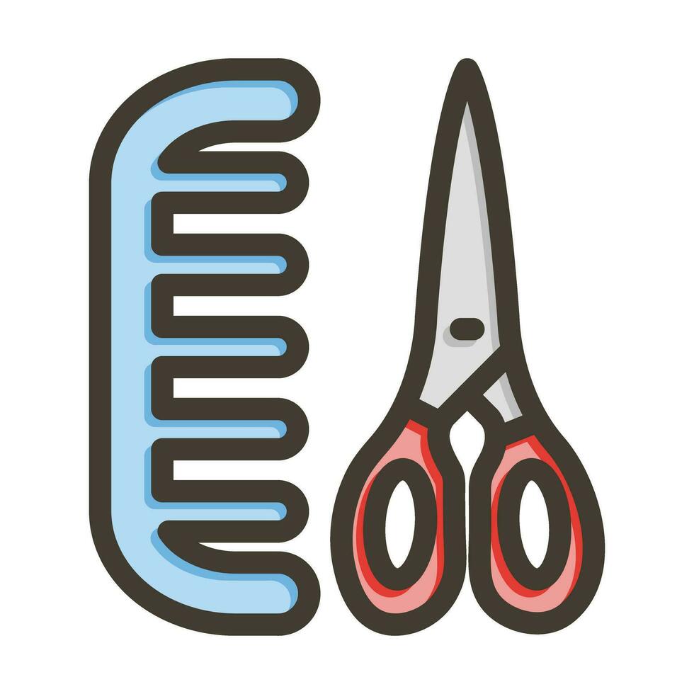 Haircut Vector Thick Line Filled Colors Icon For Personal And Commercial Use.