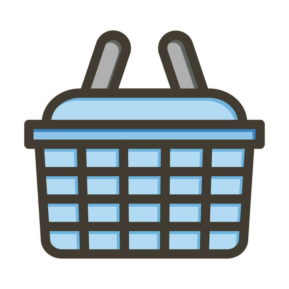 Basket Vector Thick Line Filled Colors Icon For Personal And Commercial Use.