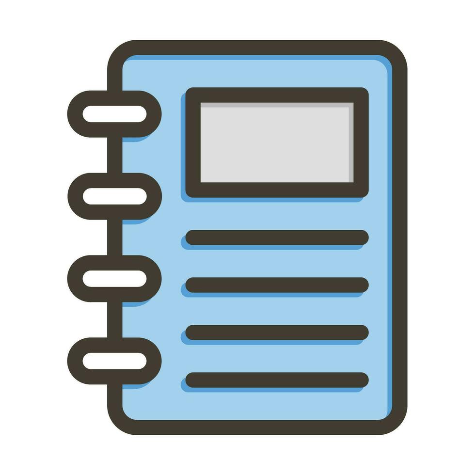 Notebook Vector Thick Line Filled Colors Icon For Personal And Commercial Use.