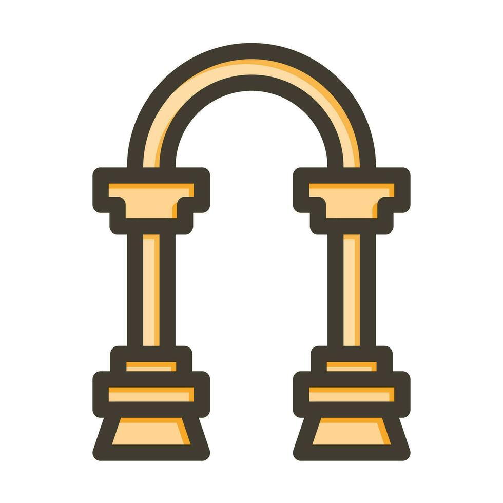 Arch Vector Thick Line Filled Colors Icon For Personal And Commercial Use.