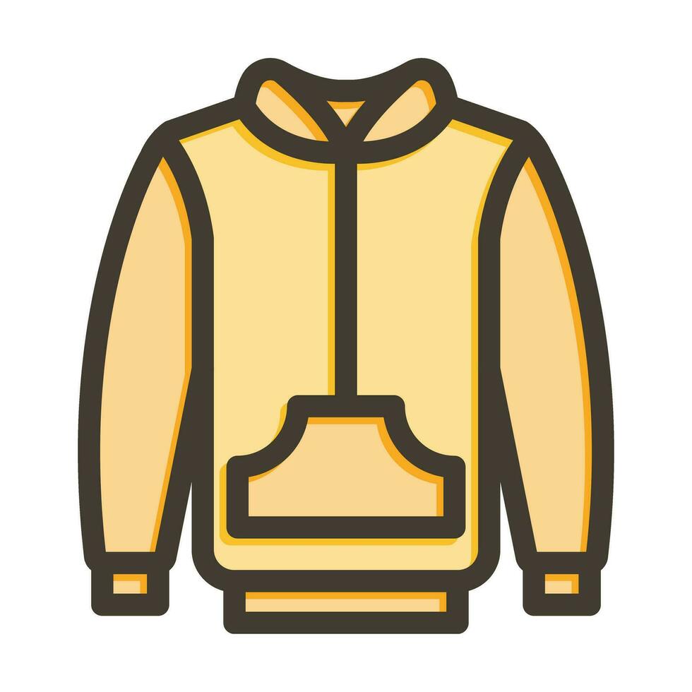 Hoodie Vector Thick Line Filled Colors Icon For Personal And Commercial Use.