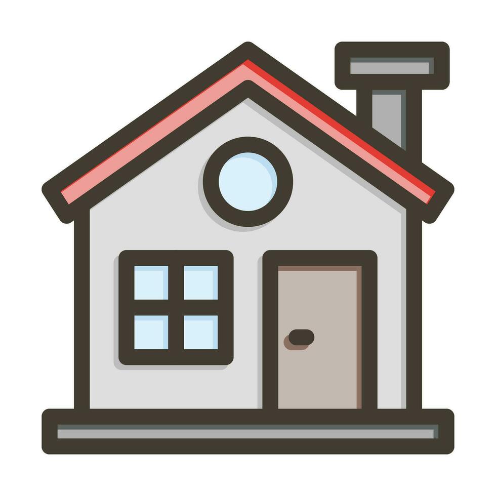 casa vector grueso línea lleno colores icono para personal y comercial usar.