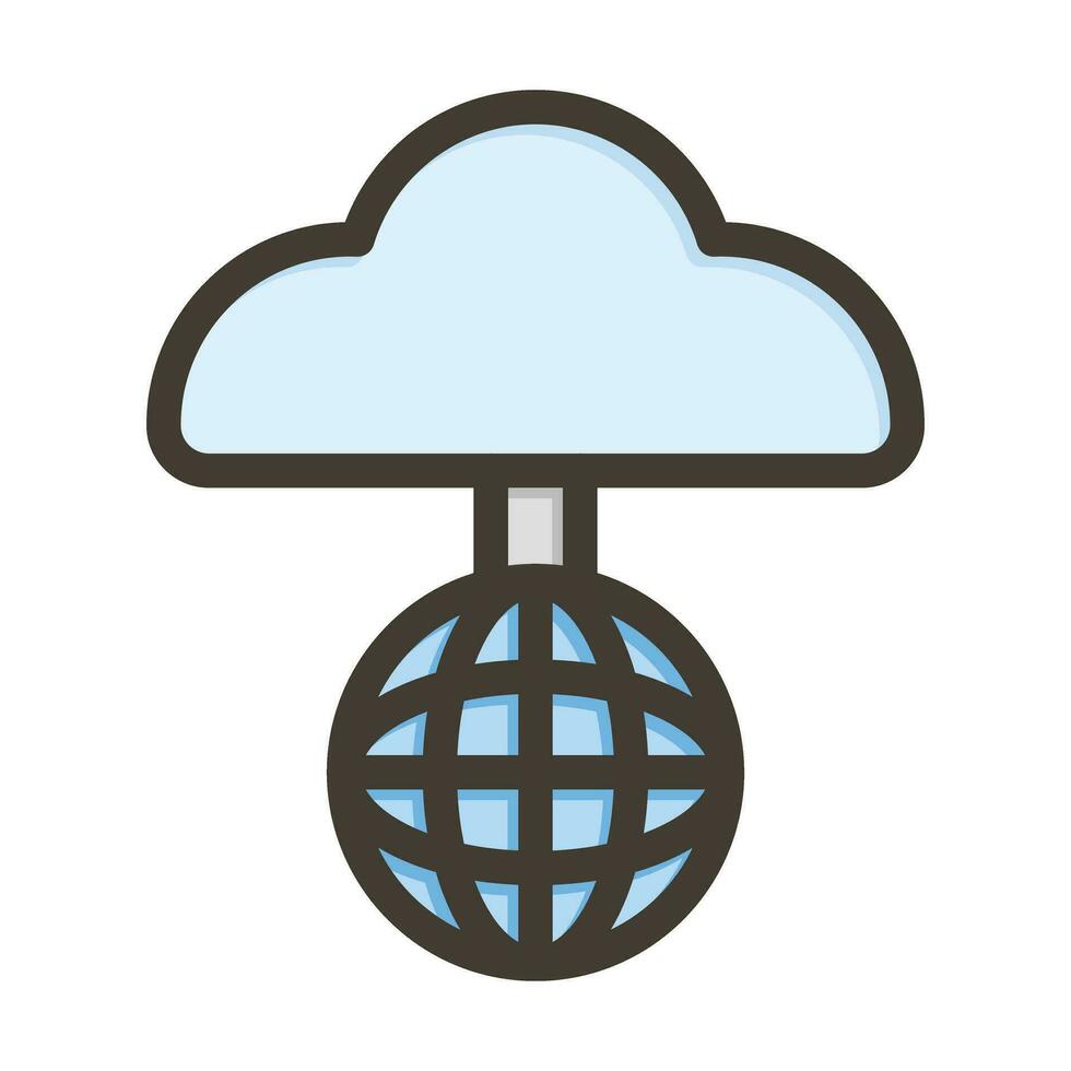 Cloud Network Vector Thick Line Filled Colors Icon For Personal And Commercial Use.