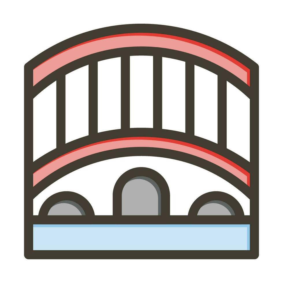 puente vector grueso línea lleno colores icono para personal y comercial usar.