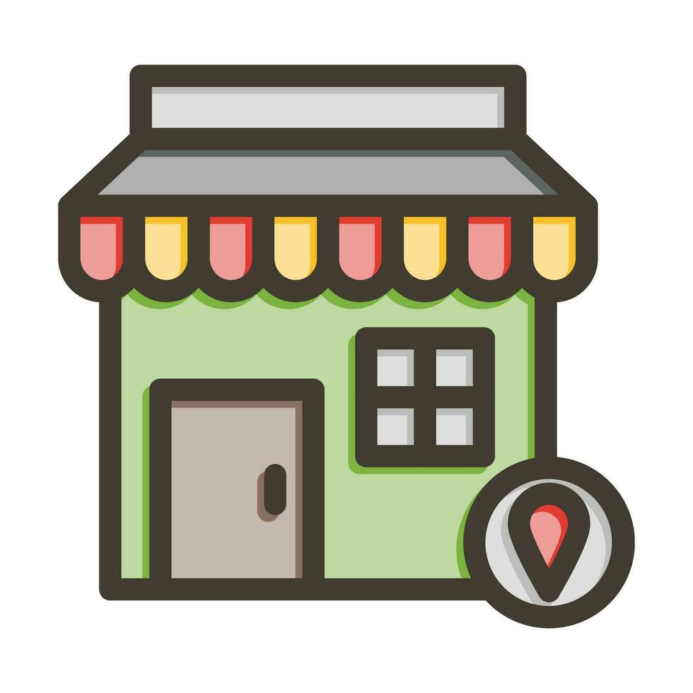 Retail Store Vector Thick Line Filled Colors Icon For Personal And Commercial Use.