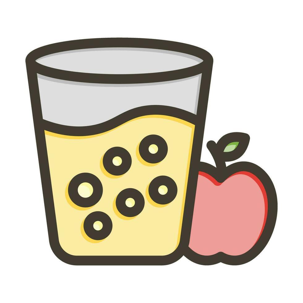 Apple Juice Vector Thick Line Filled Colors Icon For Personal And Commercial Use.
