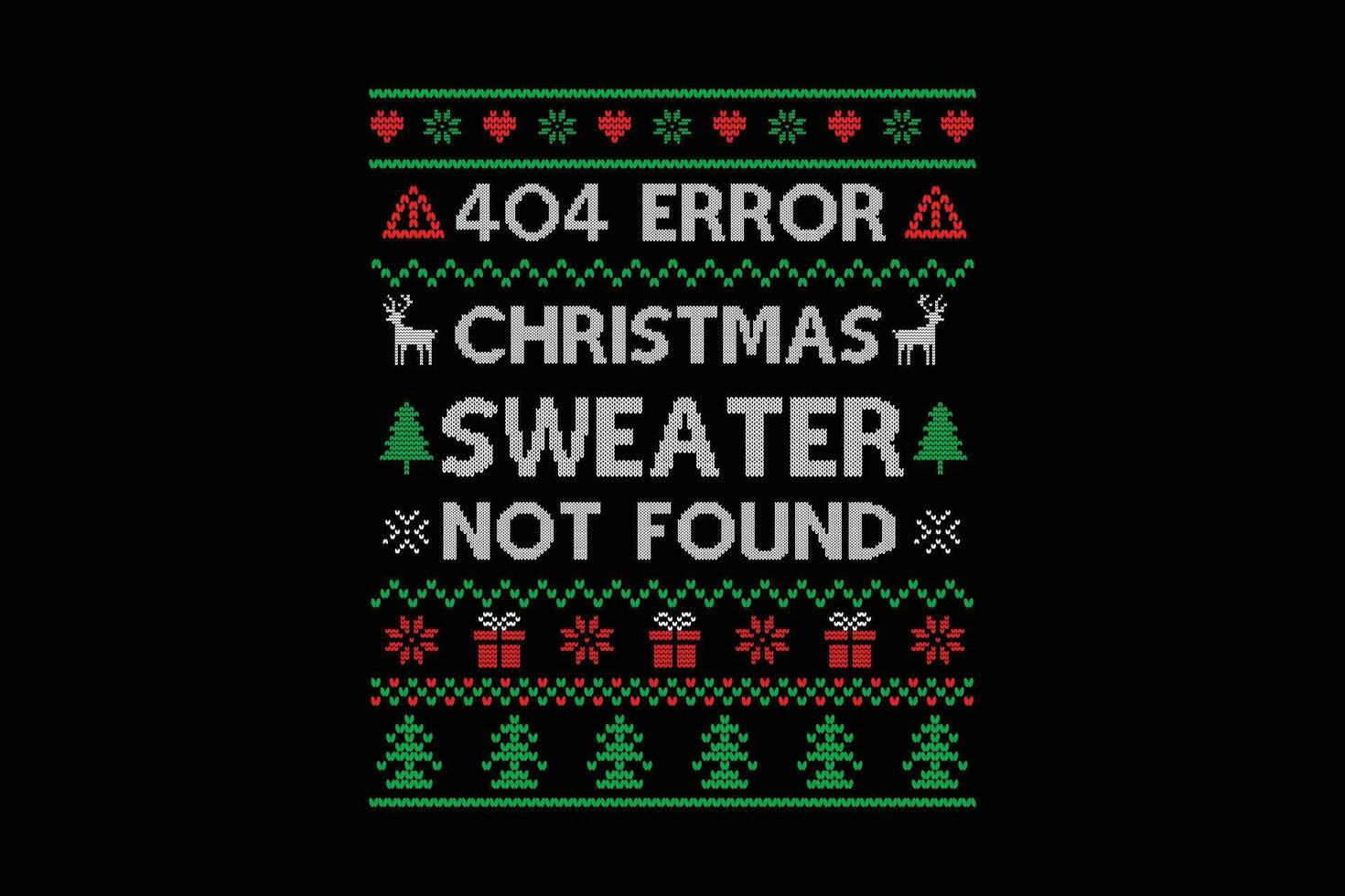 404 error Christmas sweater not found t-shirt template vector