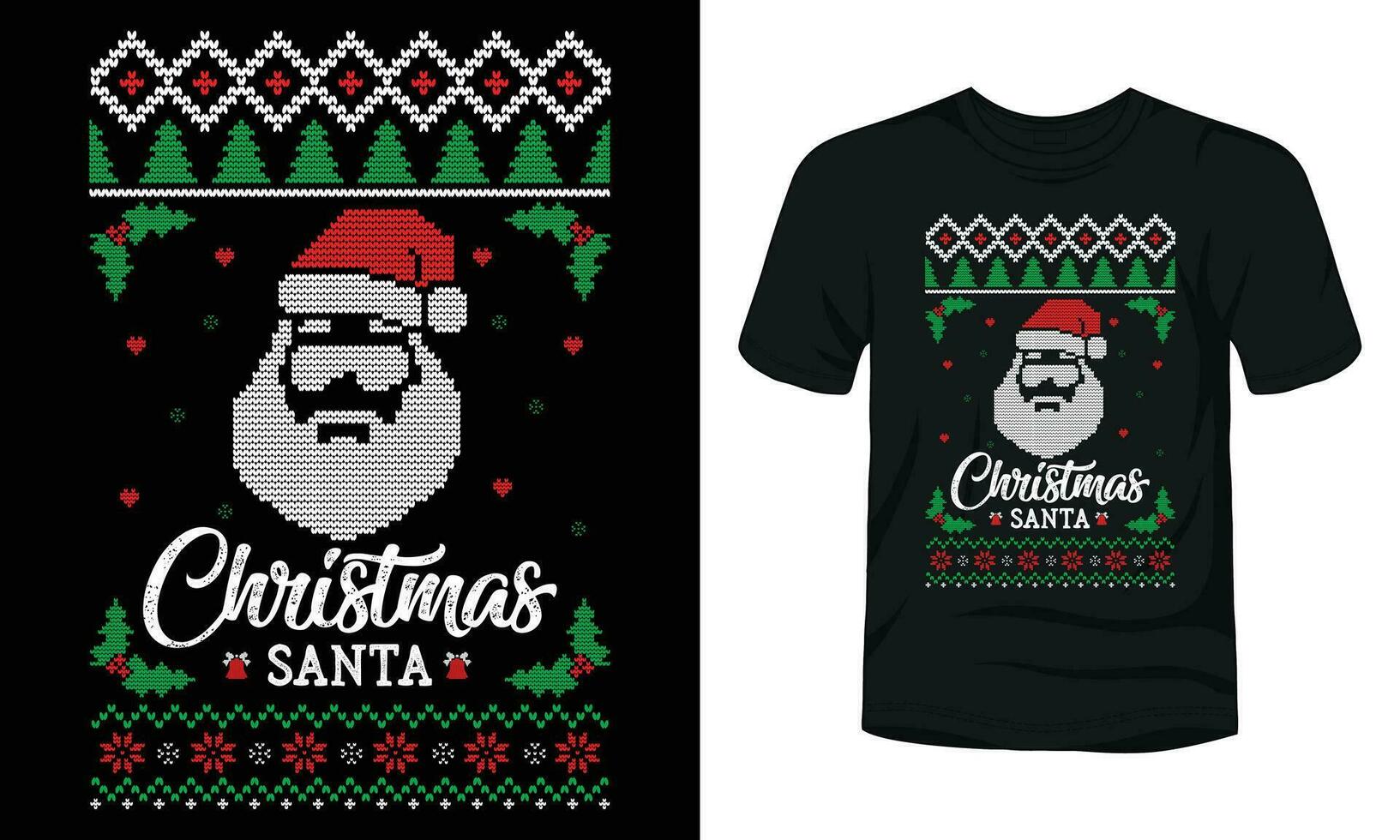 Christmas Santa ugly sweater design vector