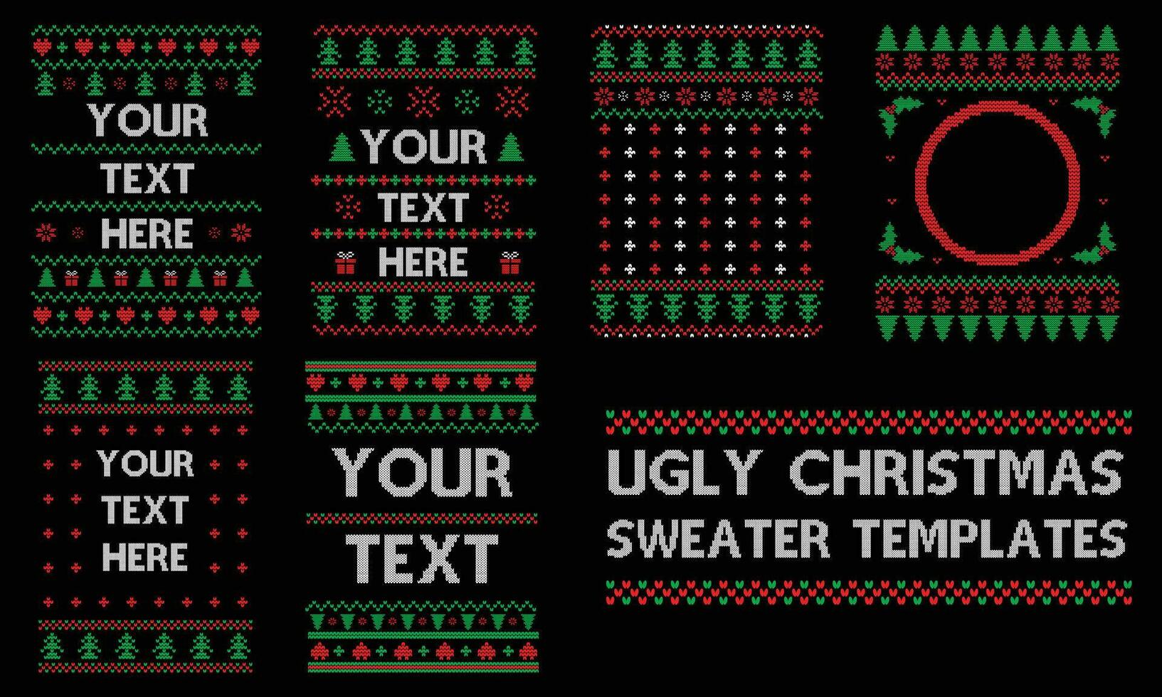 Ugly Christmas Sweater Template design vector