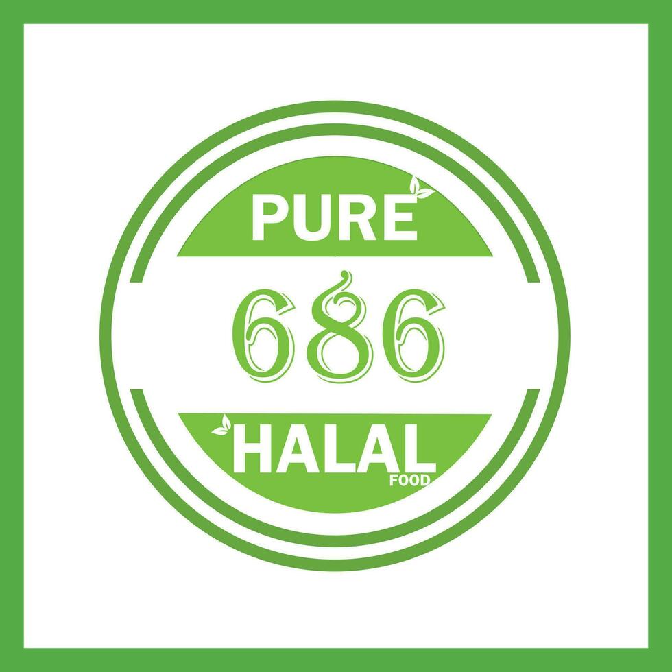design with halal leaf design 686 vector