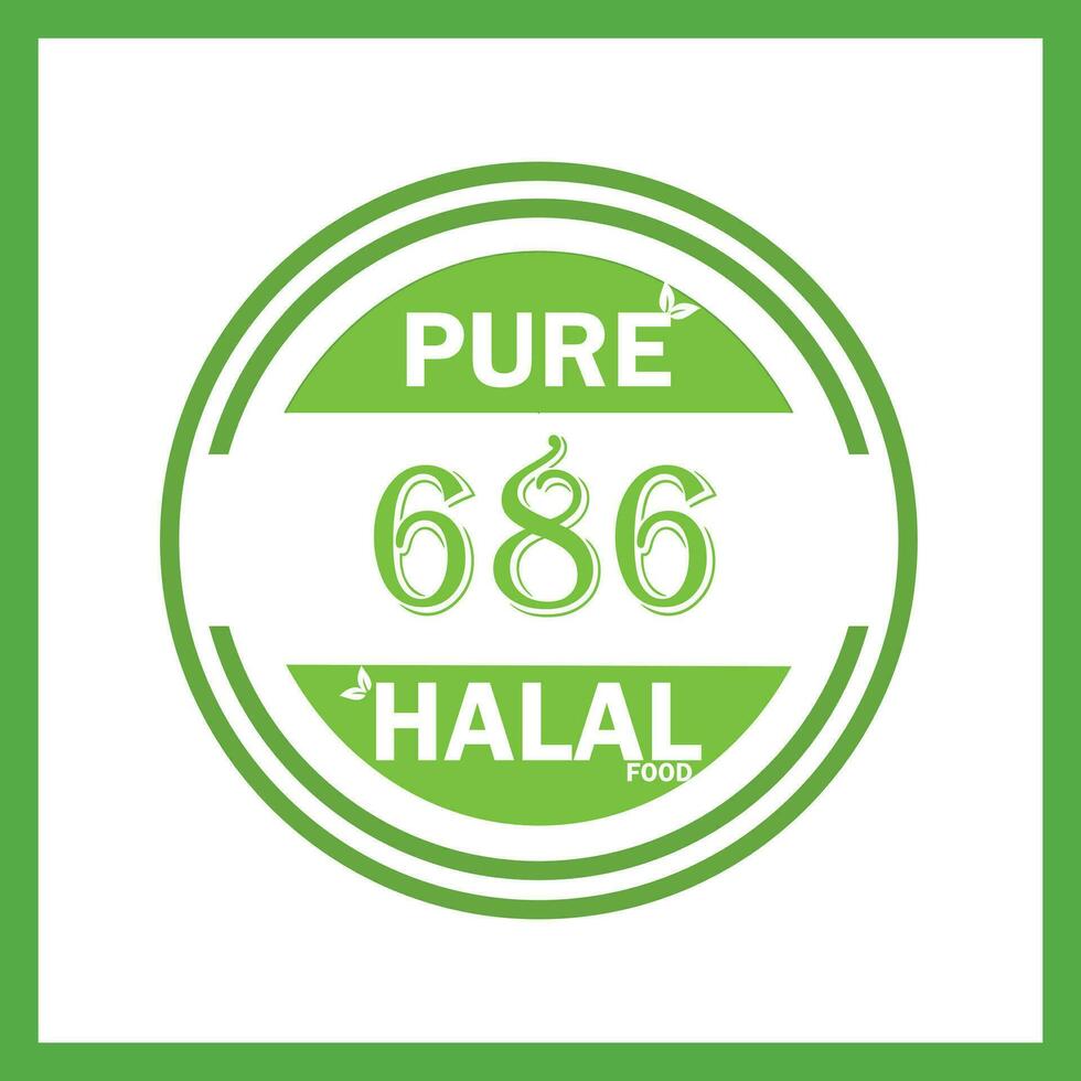 diseño con halal hoja diseño 686 vector