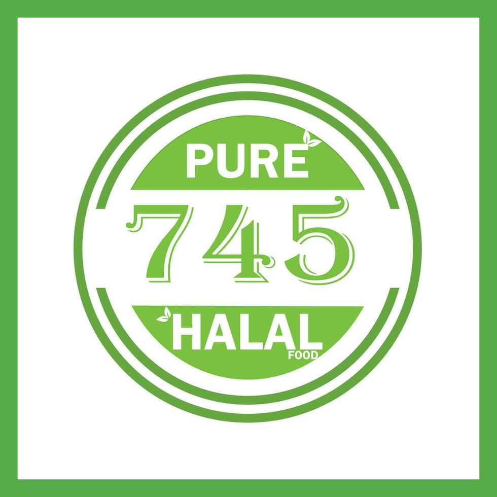 design with halal leaf design 745 vector