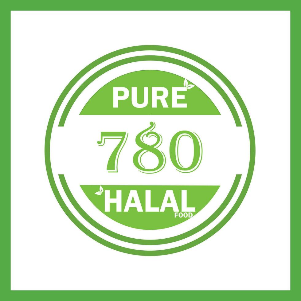 design with halal leaf design 780 vector