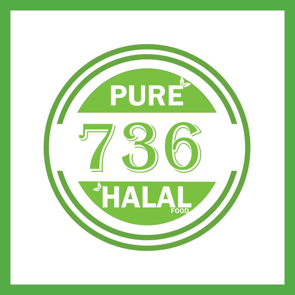 design with halal leaf design 736 vector