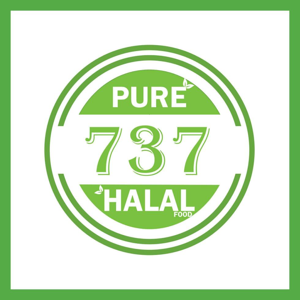 design with halal leaf design 737 vector