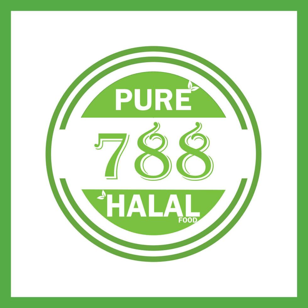 design with halal leaf design 788 vector